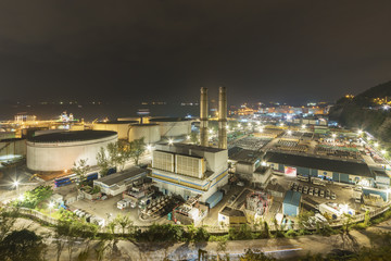 Power plant at night