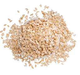 Bowl of oat flakes isolated