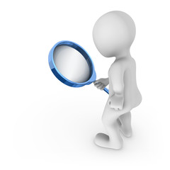 Search with blue magnifying glass.