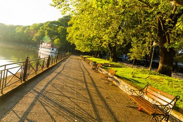 Ioannina city summer season in the morning Greece