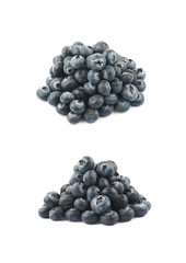 Pile of blueberries isolated