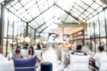 abstract blur and defocused in cafe restaurant for background