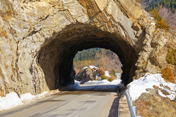 Benasque tunnel in Paso Nuevo at Pyrenees Spain