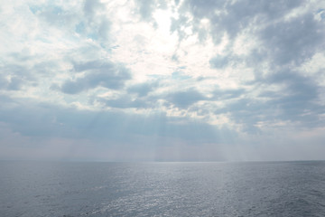 Fototapeta premium A beautiful sea. Cloudy sky and calm sea. Photo of an amazing nature