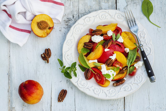 Summer Peach Tomato Salad