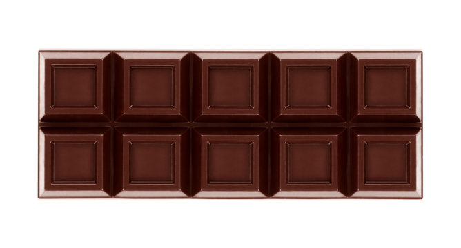 Chocolate bars on white background