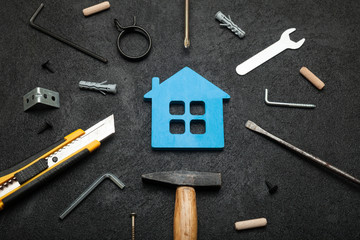 Home property repair, renovation success. Finance family household. - obrazy, fototapety, plakaty