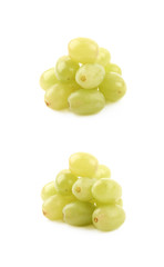 Pile of white grapes isolated