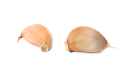 Fresh garlic on white background