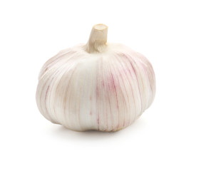 Fresh garlic on white background