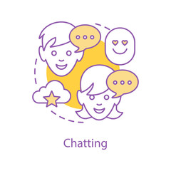 Romantic chatting concept icon