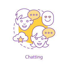 Romantic chatting concept icon
