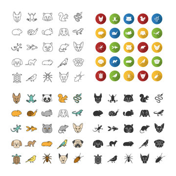 Pets icons set
