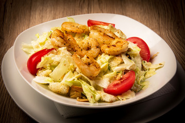 Ceasar salad with shrimp