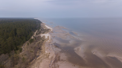 Roja Latvia Baltic Sea Seaside Aerial drone top view