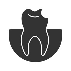 Broken tooth glyph icon