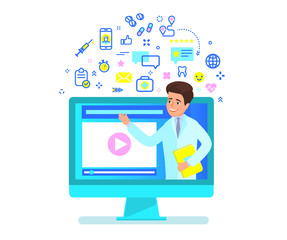Online medical consultation concept.