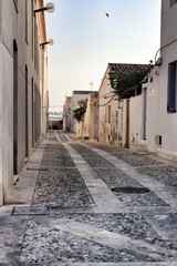 Narrow Streets and small houses of Tabarca Island in Alicante