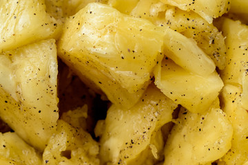 Pineapple Slices Mixed With Black Pepper