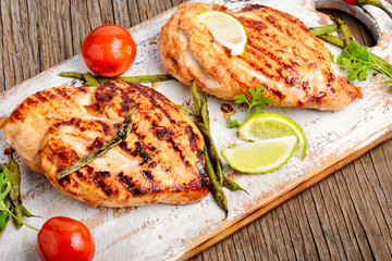 Roast chicken breast with lime