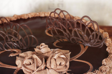 Chocolate cake closeup