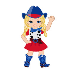 Beautiful cowgirl  isolated on white background.