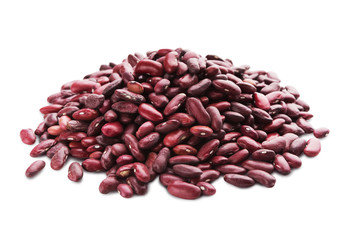 Heap of red kidney beans on white background