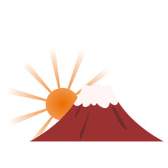 赤富士　日の出