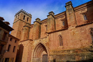 Fototapeta na wymiar Mora de Rubielos village church in Teruel Spain