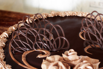 Chocolate cake closeup