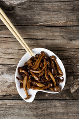 sauteed japanese bunapi-shimeji mushrooms © nito