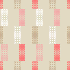 Seamless abstract geometric pattern. Mosaic texture. Cross-stitch. Textile rapport.