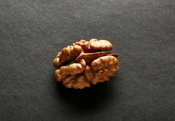 Tasty walnut on dark background