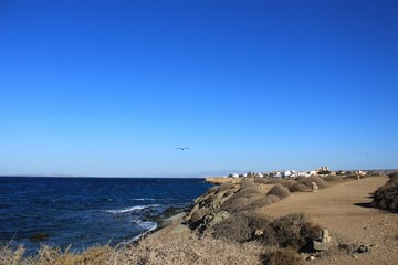 Beaches and cliffs of Tabarca Island in Alicante, Spain