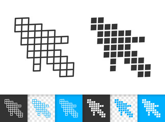 Mouse Cursor simple black line vector icon