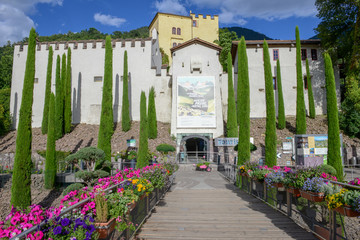 Fototapeta na wymiar Entrance of Trauttmansdorff Castle at Meran on Italy