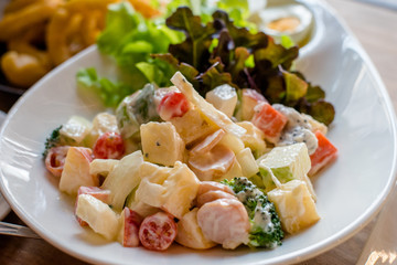 mixed fresh salad in bowl