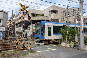 Arakawa Line Tramway in Arakawa city, Tokyo, Japan