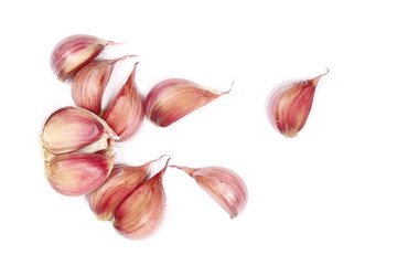 Garlic isolated on white background, top view