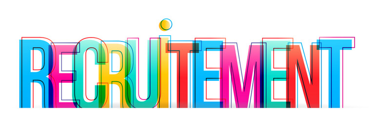 Recruitement colorful word vector design