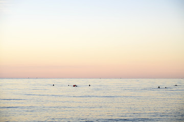 The sea the morning quiet grim atmosphere feeling lonely