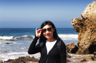 El Matador Beach California Chinese woman