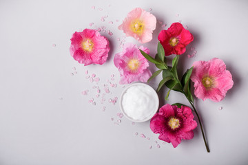 Natural Cosmetics product, flavored sea salt and mallow flowers