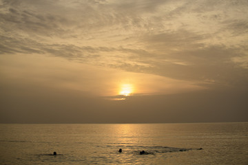 The sea the morning quiet grim atmosphere feeling lonely