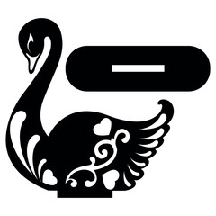 Obraz premium swan scheme for laser cutting