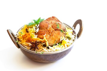 Homemade King Fish Biryani isolated on white, selective focus © vm2002