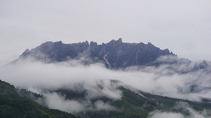View of the majestic Mountain Kinabalu located in Sabah, Malaysia.