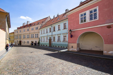 Fototapeta na wymiar Historical buildings in old town in Prague, Czech republic