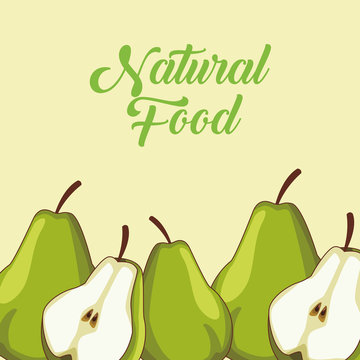 Natural and organic fruits food cartoons vector illustration graphic design