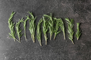 Fresh rosemary on grunge background